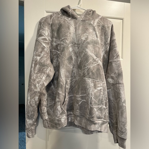 Abercrombie & fitch Essential Popover Hoodie, Light Gray Camo, camo hoodie - Picture 2 of 8